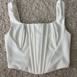 SHEIN White Structured Crop Top